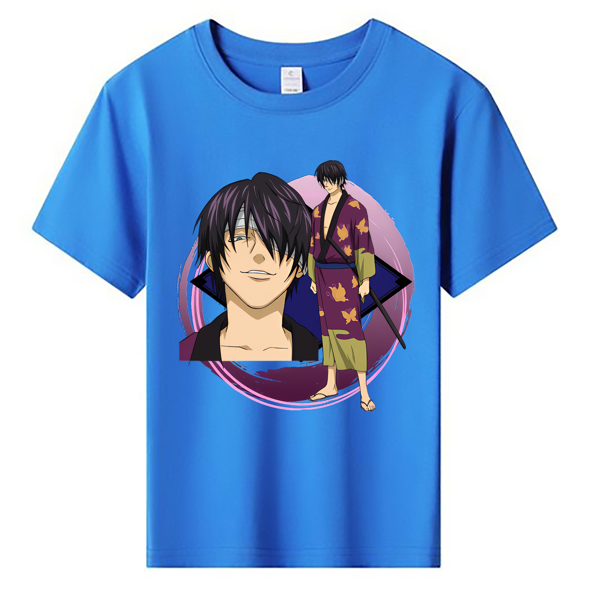 （画像用） ぎんたま 坂田銀時（さかたぎんとき） 神楽 志村新八（しむら しんぱち） GINTAMA Sakata Gintoki Kagura Shimura Shinpachi 綿100％キッズTシャツ（フロントプリント）
